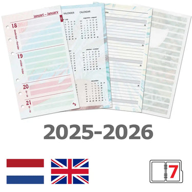 6218-25-26 170 x 95 mm Personal Agenda Binder Inserts NL EN 2025 2026